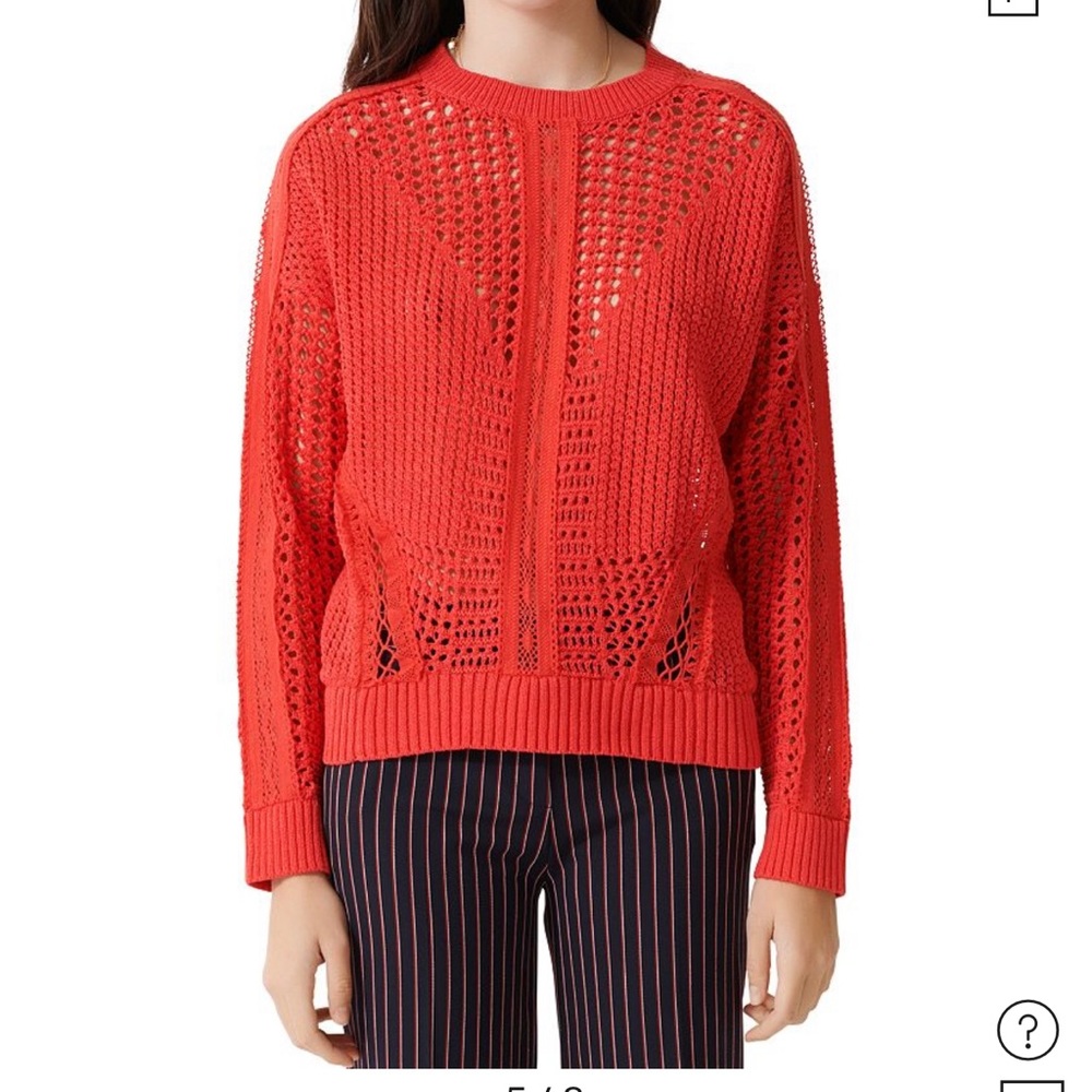 Maje open knit work cotton sweater. Size 2